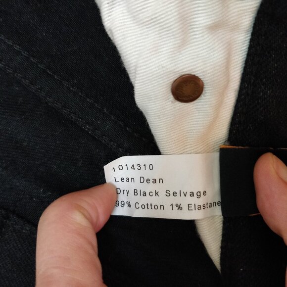 Nudie Jeans Lean Dean 30x32 Dry Black Selvage - Picture 6 of 7